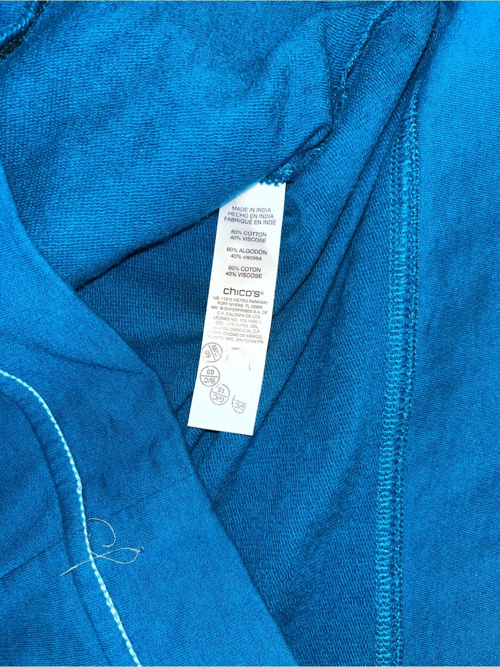 Weekends by Chico’s Blue Perfect Stretch Zip Front Jacket Size 3 / XL - Picture 7 of 9